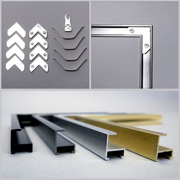 Montage of aluminum frame parts.